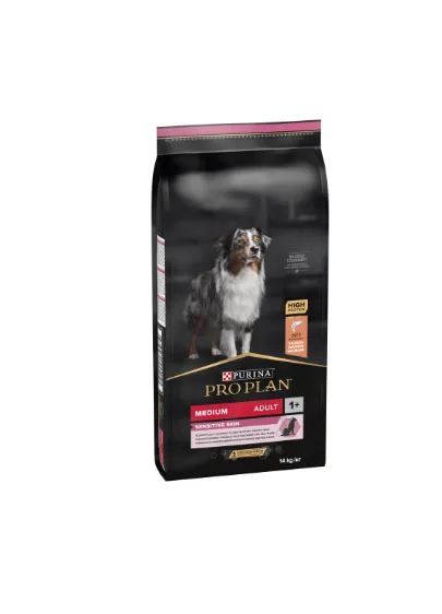 Pro Plan Medium Adult Sensitive Skin Salmão Ração Seca para Cão 14 kg