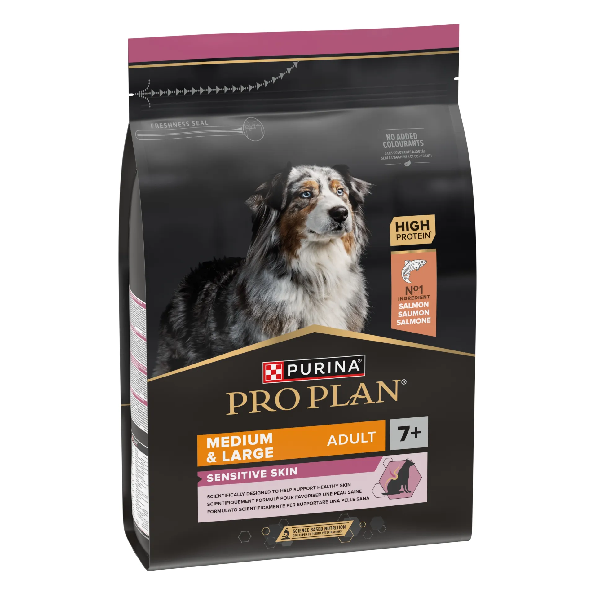 Pro Plan Medium&Large 7+ Sensitive Skin Salmão Ração Seca para Cão 14 kg