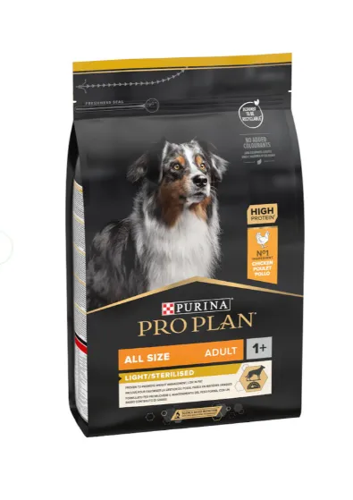 Purina Pro Plan All Size Adult Light Sterilised Frango Ração Seca para Cão 14 kg