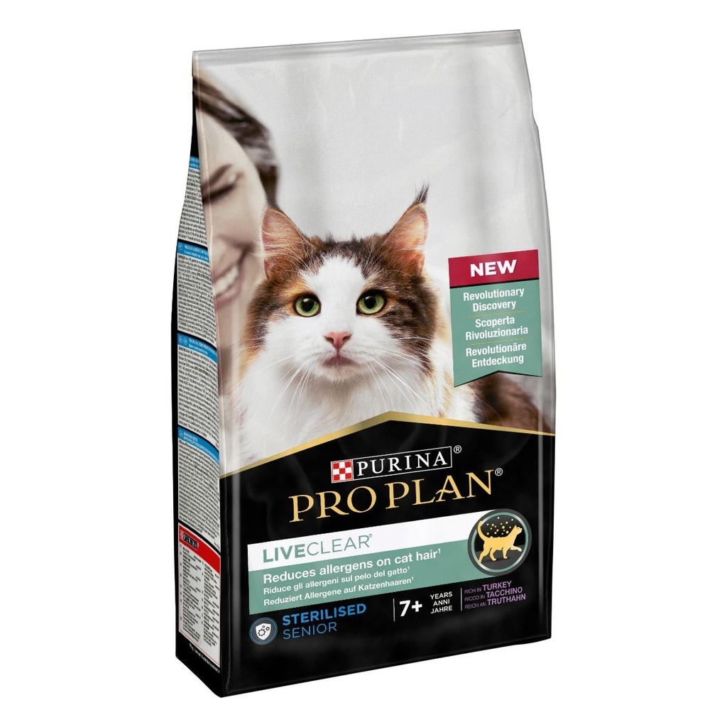 Pro Plan Live Clear Sterilized 7+ Peru Ração Seca para Gato 1,4 kg