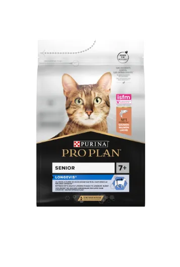 Purina Pro Plan Original Senior 7+ Longevis Ração Seca para Gato com Salmão 3 kg