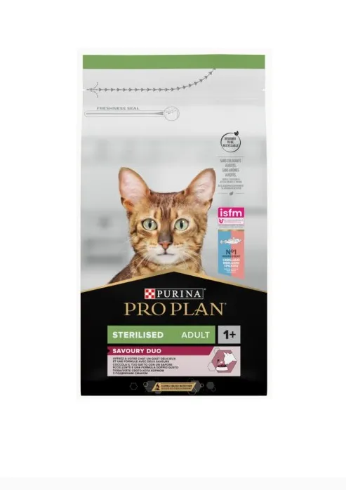 Pro Plan Savoury Duo Sterilized Bacalhau & Truta Ração Seca para Gato 1,5 kg