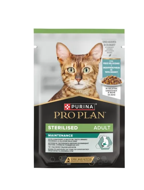Pro Plan Sterilized Peixe Húmido (SingleServe) Alimento Húmido para Gato 85 g