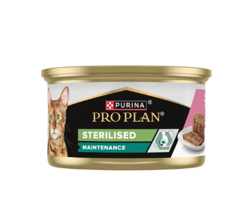 Pro Plan Sterilized Salmão e Atum (Terrine) Húmido (SingleServe) Alimento Húmido para Gato 85 g