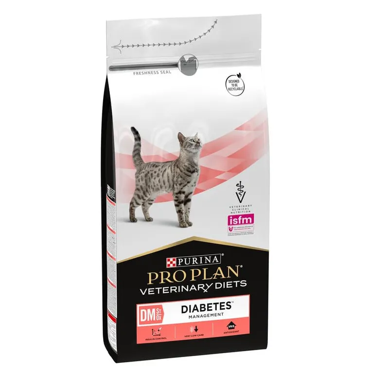 Purina Pro Plan Veterinary Diets Feline DM Diabetes Management para Gato Adulto, 1,5 kg