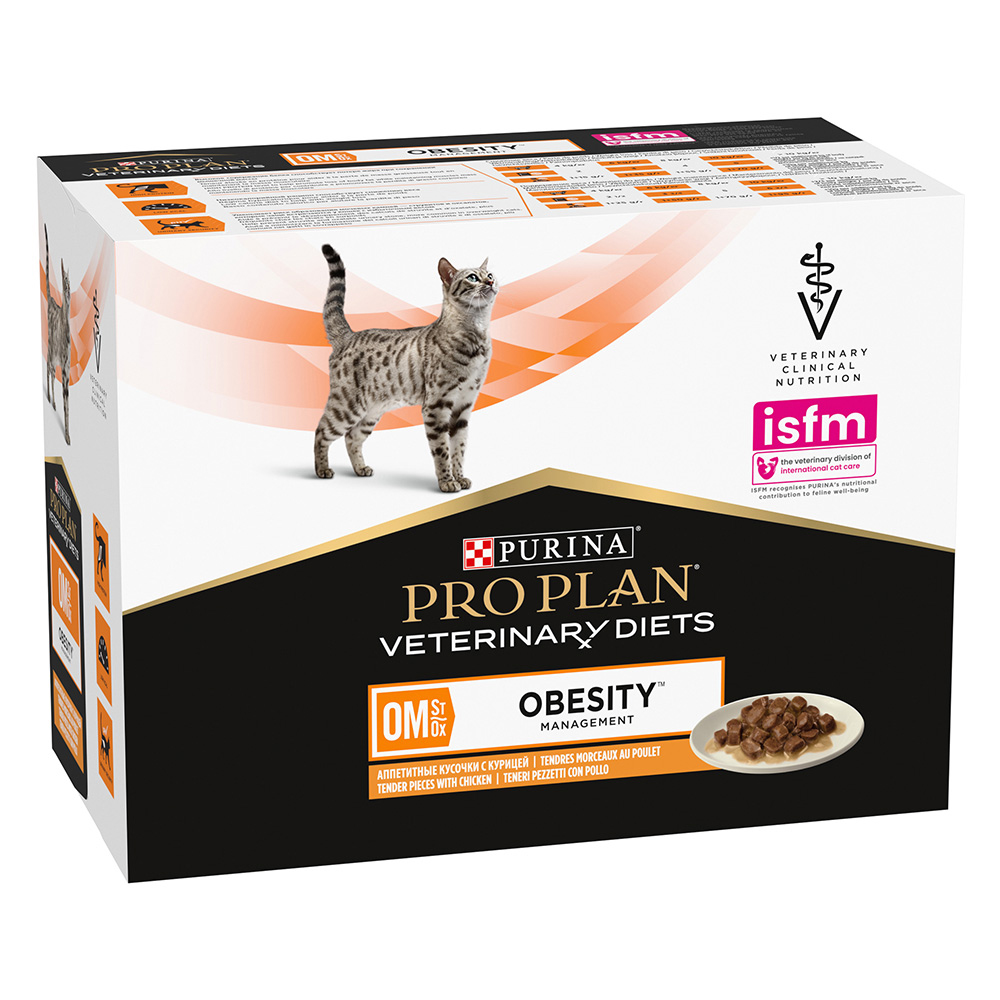 Purina Pro Plan Veterinary Diets OM — Obesity Management Frango (Saquetas) Húmido (SingleServe) Alimento Dietético Húmido para Gato 85 g