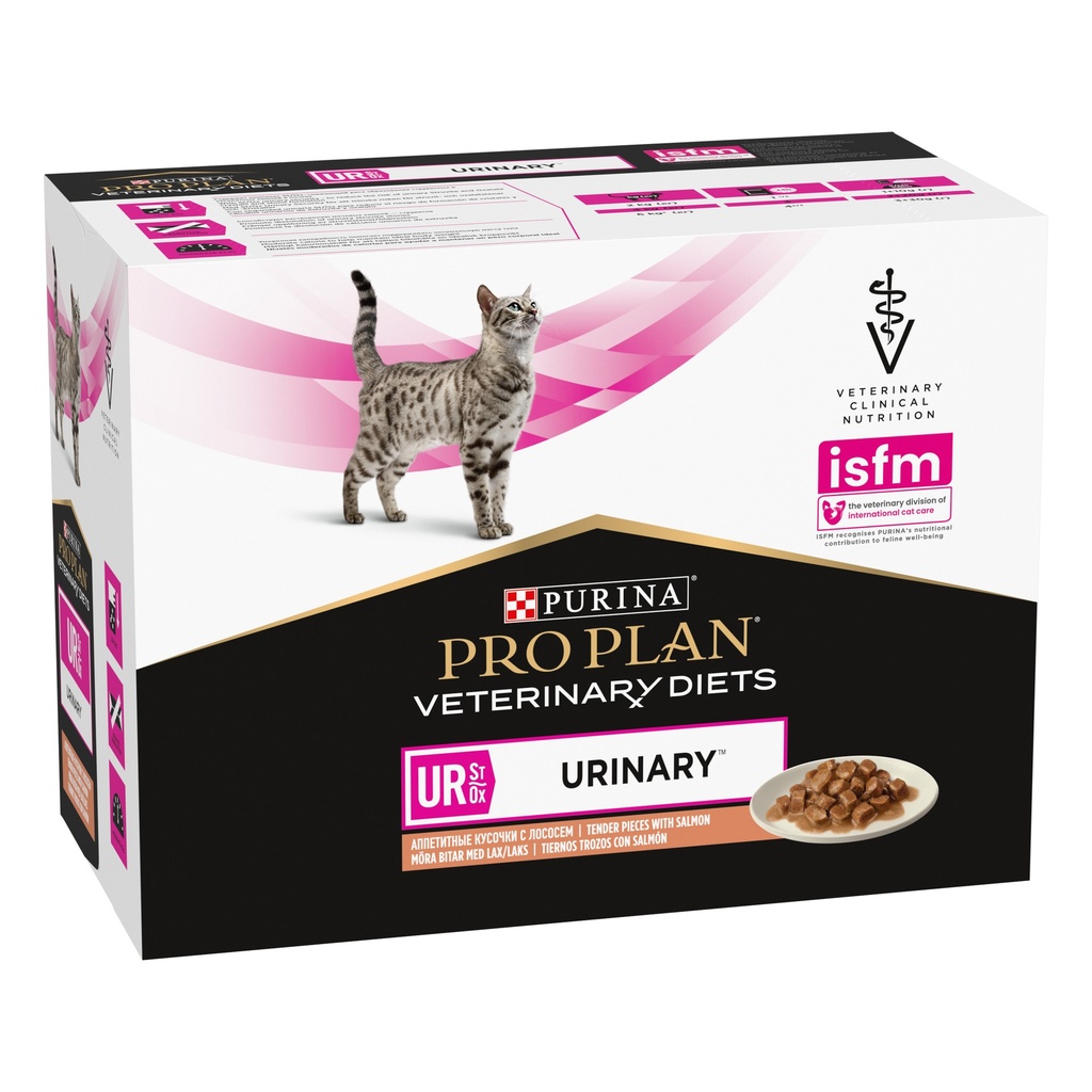 Purina Pro Plan Veterinary Diets UR — Urinary Salmão (Saquetas) Húmido (SingleServe) Alimento Dietético Húmido para Gato 85 g