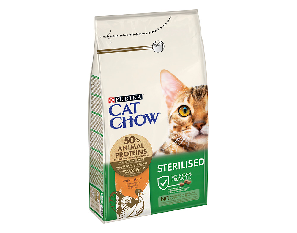 Purina Cat Chow Sterilized Peru Ração Seca para Gato 1,5 kg
