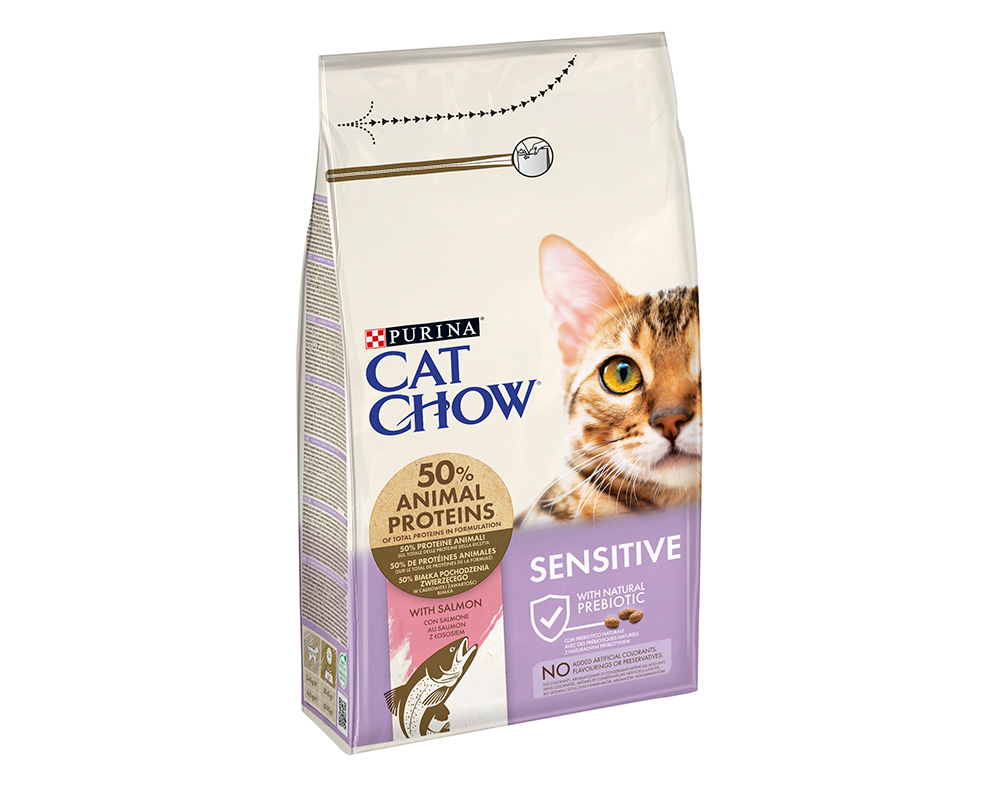 Purina Cat Chow Sensitive Salmão Ração Seca para Gato 1,5 kg