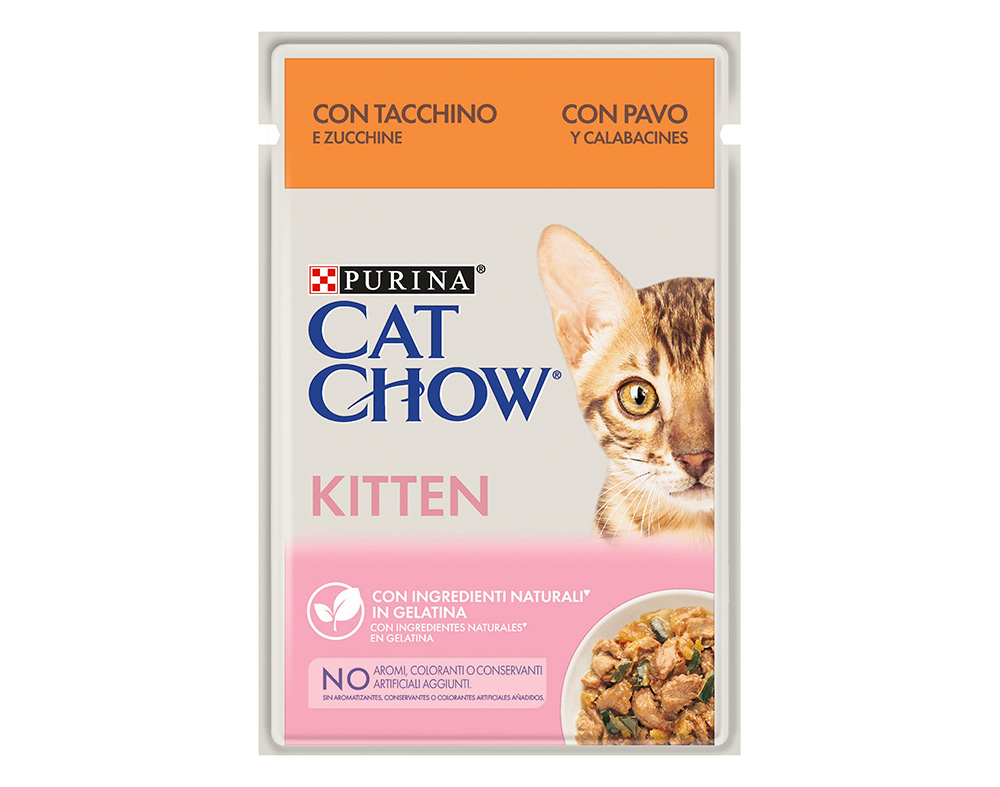 CAT CHOW Kitten Peru e Courgete Húmido (SingleServe) 26x85g