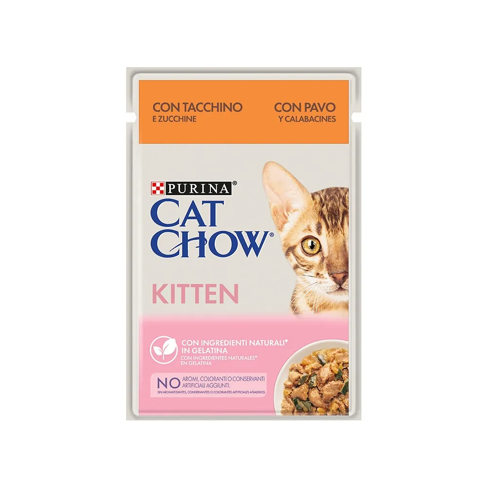Purina Cat Chow Alimento Húmido para Gatinho Peru e Courgette para Gato 85 g