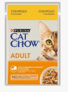 Purina Cat Chow Adult Frango e Courgete Húmido (SingleServe) Alimento Húmido para Gato 85 g
