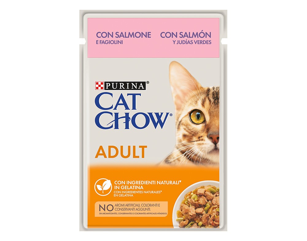 Purina Cat Chow Adult Salmão Húmido (SingleServe) Alimento Húmido para Gato 85 g