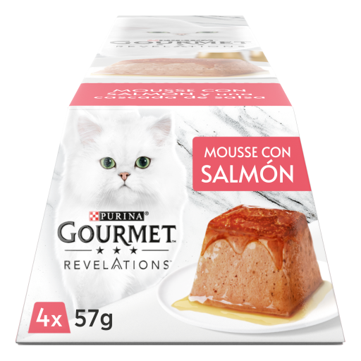 Gourmet Revelations Mousse Salmão e uma cascata de Molho Húmido (SingleServe) para Gato 4 × 57 g