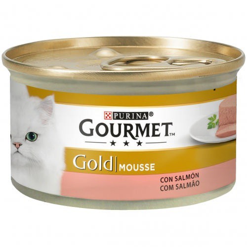 Gourmet Gold Mousse Salmão Húmido (SingleServe) para Gato 85 g