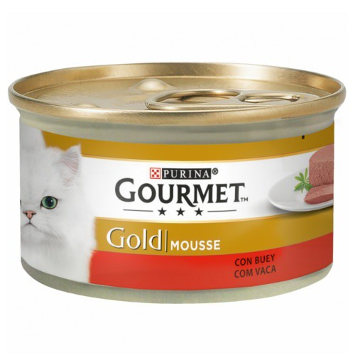 Gourmet Gold Mousse Carne de Vaca Húmido (SingleServe) para Gato 85 g