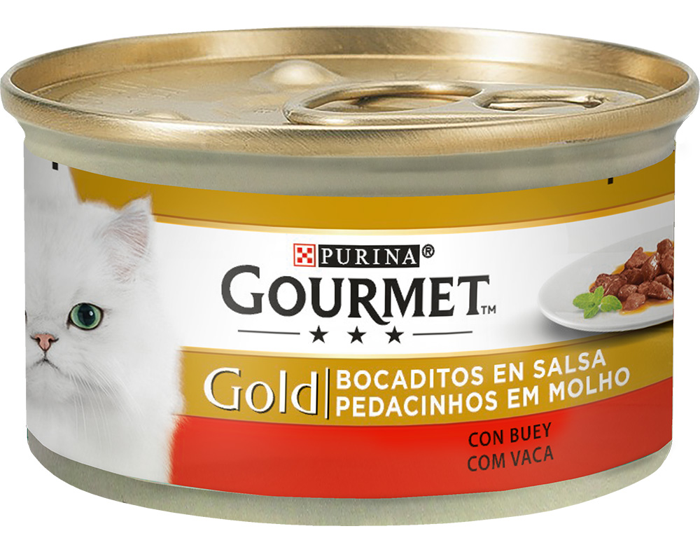 [12132318] GOURMET GOLD Pedacinhos em Molho Carne de Vaca Húmido (SingleServe) 85g