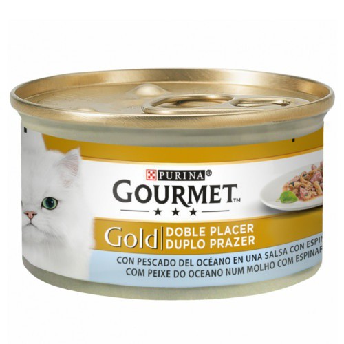 Gourmet Gold Duplo Prazer Peixe do Oceano Húmido (SingleServe) Alimento Húmido para Gato 85 g