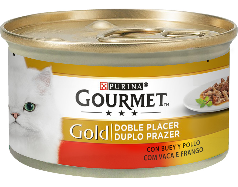 Gourmet Gold Duplo Carne de Vaca Húmido (SingleServe) Alimento Húmido para Gato 85 g
