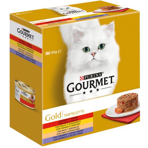 [12297576] GOURMET GOLD Tartelette MPK Vaca/Tom Frg/Cen Peru/Espinafre Brg/FVd Húmido (SingleServe)(8x85g)