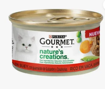 Gourmet Nature’s Creations Gato Adulto Carne de Vaca, Ervilhas e Cenouras 85 g