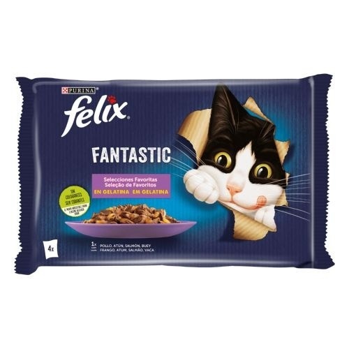 Felix Fantastic Seleção de Favoritos Húmido (SingleServe) Alimento Húmido para Gato 4 × 85 g