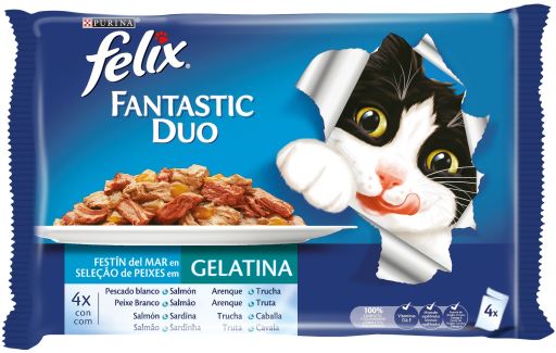 FELIX Fantastic Duo Delicious Selecção de Peixe Húmido (SingleServe) 12(4x85g)
