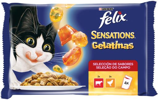 [12480187] FELIX Sensations Gelatina de Carne Húmido (SingleServe) (4x85g)