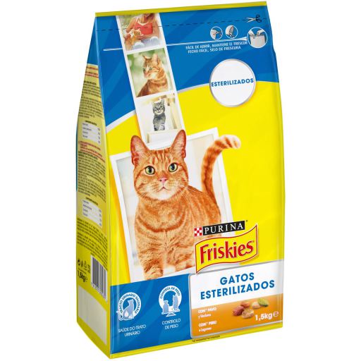 Friskies Steril Peru e Legumes Ração Seca para Gato 1,5 kg