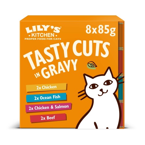 Lily's Kitchen Tasty Cuts Multipack Húmido (SingleServe) Alimento Húmido para Gato 8 × 85 g