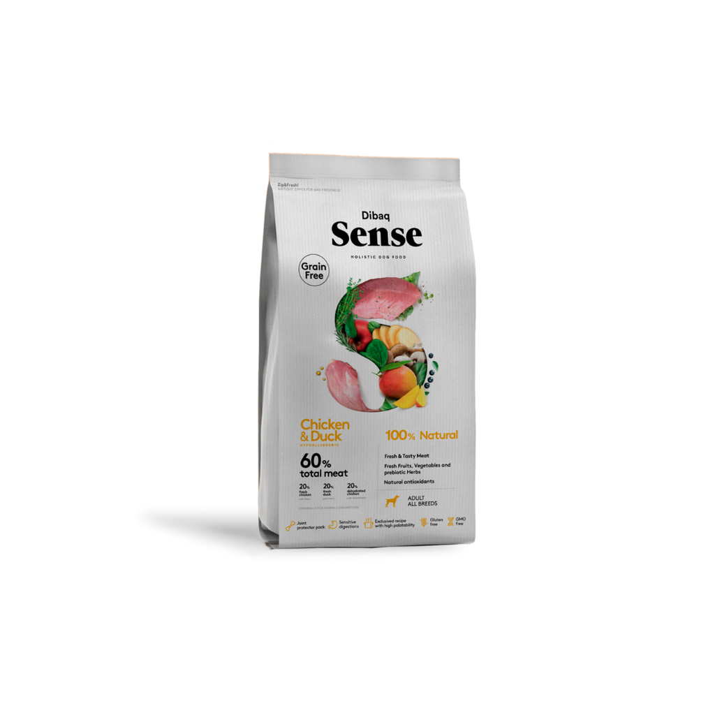 Dibaq Sense Dog Grain Free Frango&Pato Ração Seca para Cão 12 kg