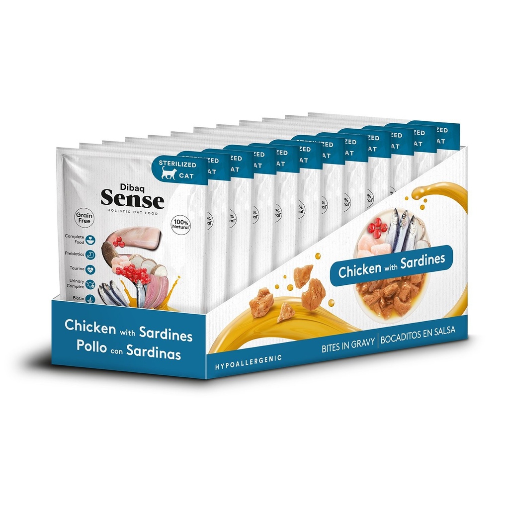 [DS1011361CX] Dibaq Sense CAT BITES FRANGO COM SARDINHA(bolsitas) 100g