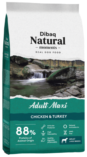 Dibaq Natural M. Adulto Maxi Frango&Peru Ração Seca para Cão 15 kg