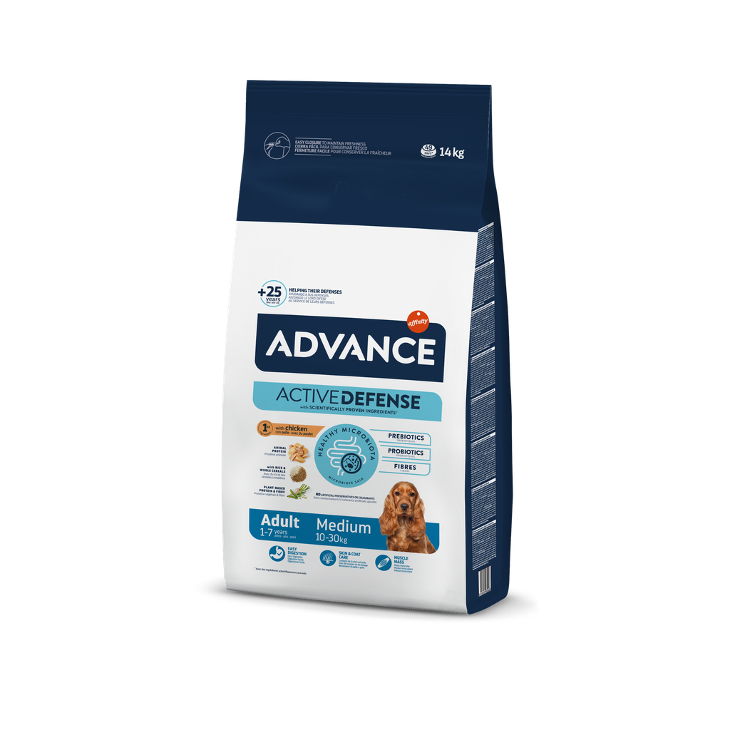 Advance Medium Adulto Frango e Arroz Ração Seca para Cão 14 kg