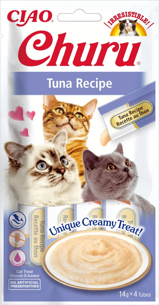 Churu Cat Receita de Atum com Vieira 4 × 14 g Snack para Gato