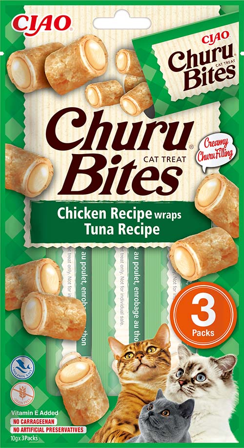 Churu Cat Bites Receita de Atum 3 × 10 g Snack para Cão