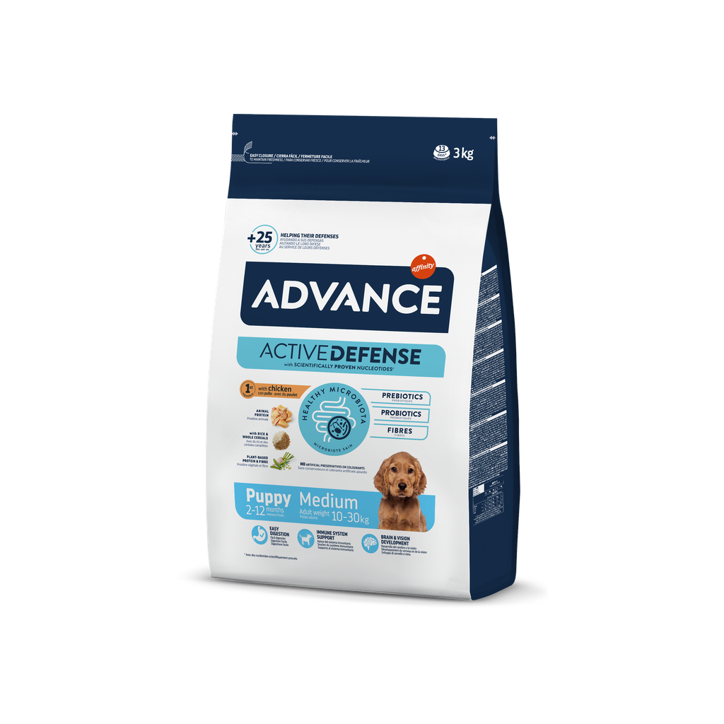 Advance Medium Cachorro Frango e Arroz Ração Seca para Cão 3 kg