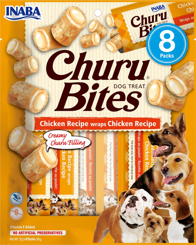 Churu Dog Bites Receita de Frango 8 × 12 g Snack para Cão