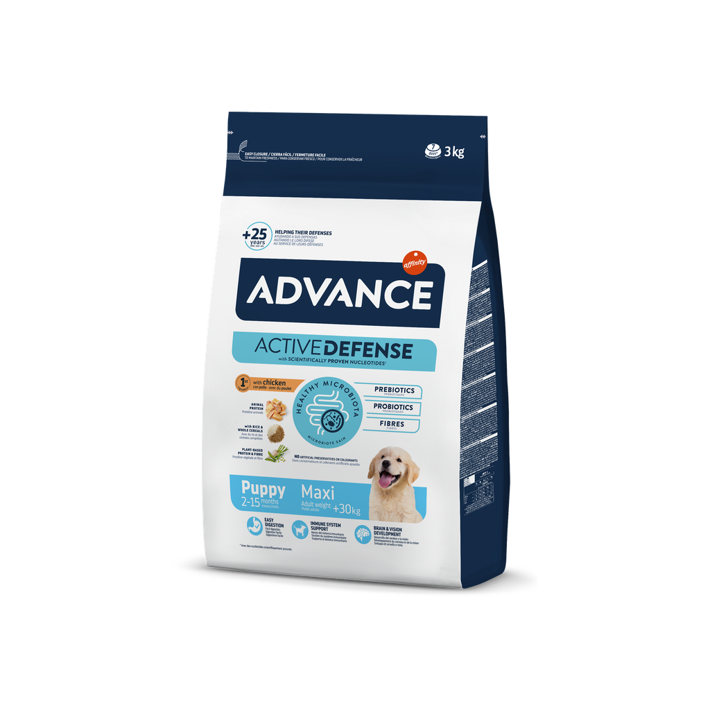 Advance Maxi Cachorro Frango e Arroz Ração Seca para Cão 3 kg