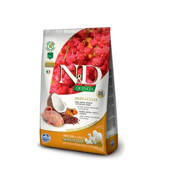[QSCQMX2] N&D QUINOA SKIN&COAT QUAIL, QUINOA, COCONAT ADT MED/MAXI 2,5 KG