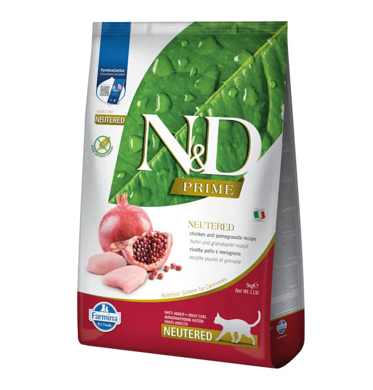 [P6030] N&D Prime Cat Chicken, Pomegranat Adt Ração Seca para Gato 1,5 kg