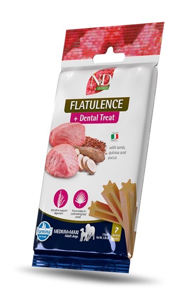 N&D Quinoa Dog Flastulence Bisc Med/Maxi Dent Treat Snack para Cão