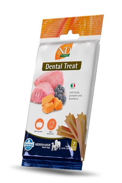 N&D Pumpkin Dog Lamb Blueb Bisc Mad/Maxi Dent Treat Snack para Cão
