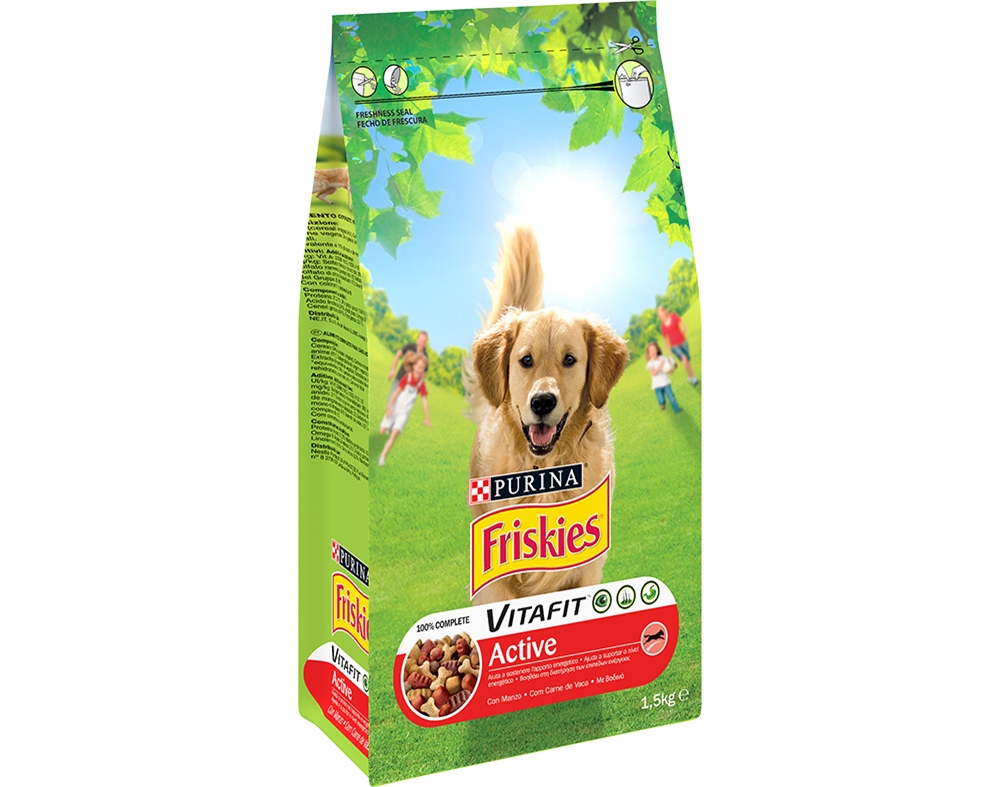 Friskies Active Dog Beef&Vegetabe Ração Seca para Cão 1,5 kg