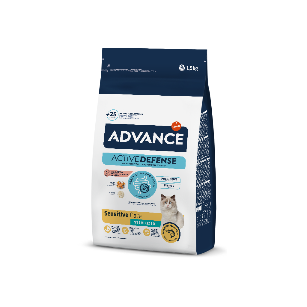 Advance Sterilized Sensitive Salmão Ração Seca para Gato 1,5 kg