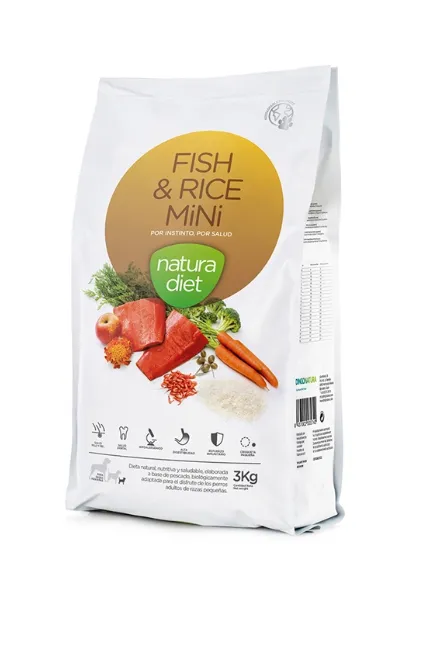 Natura Diet Fish & Rice Mini Ração Seca para Cão 500 g
