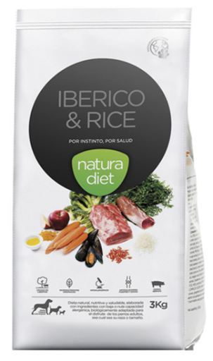 Natura Diet Ibérico & Rice Ração Seca para Cão 500 g