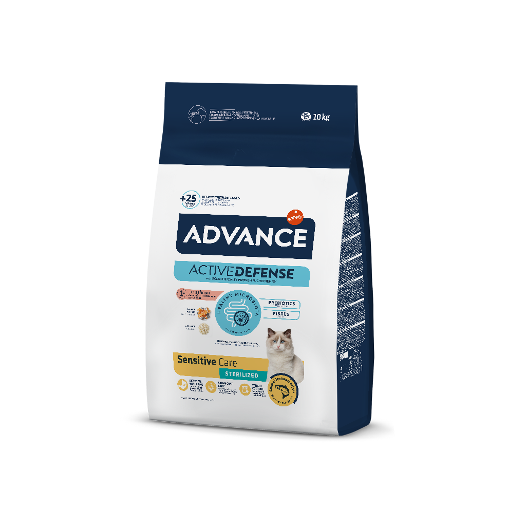 Advance Sterilized Sensitive Salmão Ração Seca para Gato 10 kg