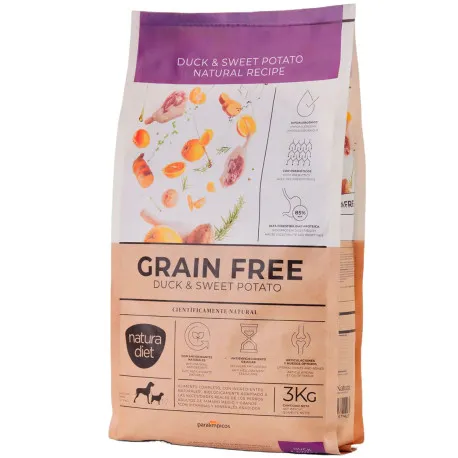 Natura Diet Grain Free Pato e Batata-Doce Cão Ração Seca 12 kg