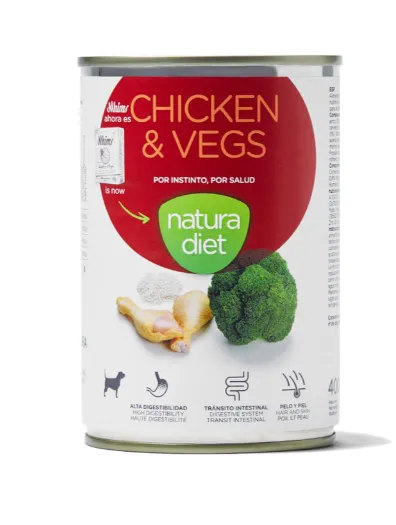 Natura Diet Dog Chicken & Vegs Un Alimento Húmido para Cão 400 g